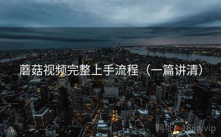 蘑菇视频完整上手流程（一篇讲清）
