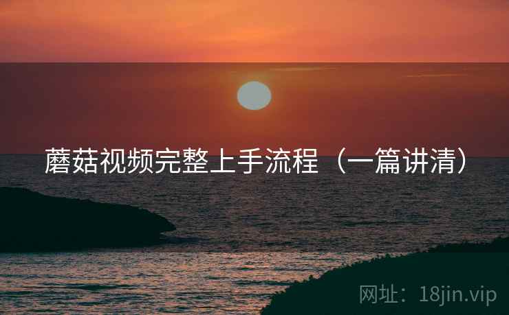 蘑菇视频完整上手流程（一篇讲清）