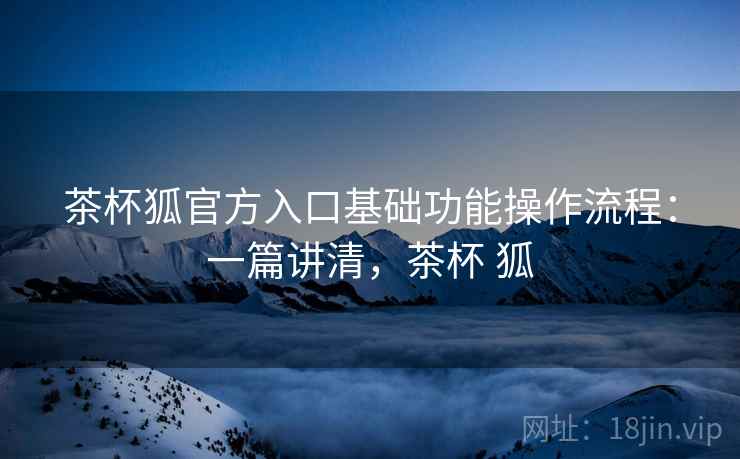 茶杯狐官方入口基础功能操作流程：一篇讲清，茶杯 狐