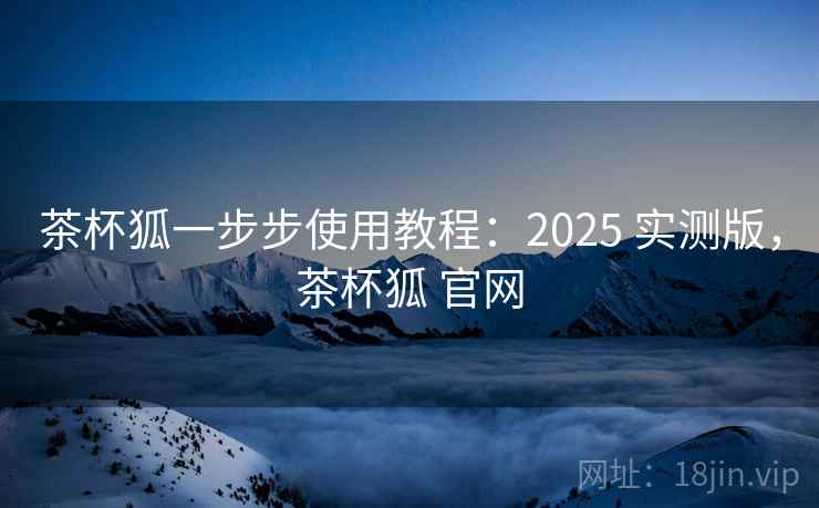 茶杯狐一步步使用教程:2025 实测版,茶杯狐 官网 茶杯狐一步步使用教程:2025 实测版,茶杯狐 官网